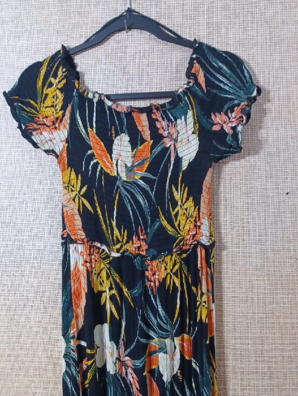 Patrons of Peace Black Floral Maxi Dress with Orange and Cream Details - Picture 9 of 12